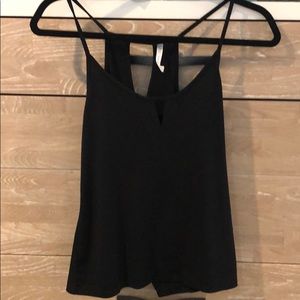 Cute black spaghetti strap going out shirt